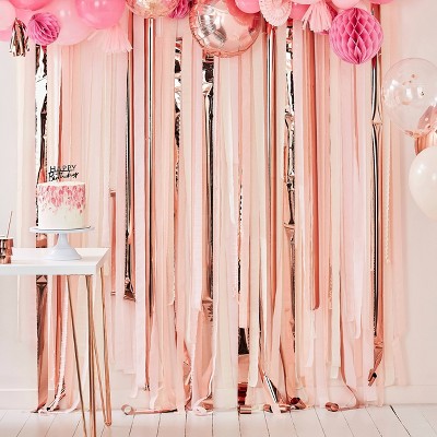 Backdrop Streamer Party Décor Rose Pink