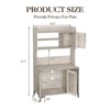 Large Cat Litter Box Enclosure Furniture, 3 Open Shelves and Storage Cabinet, Wood Pet House Side End Table - 2 of 4