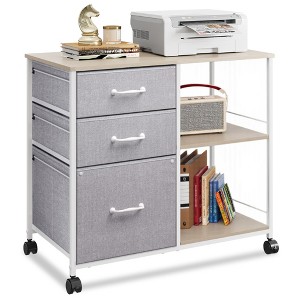 GALAXHERO  3 Drawer Mobile File Cabinet, Rolling Printer Stand with Open Storage Shelf for Home Office - 1 of 4