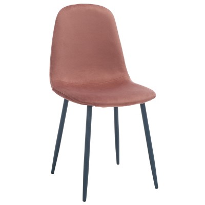 Set of 2 Pink and Dark Grey Upholstered Dining Chairs