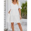 Coolmee Women's Summer Babydoll Dresses Cute Ruffle Sleeve V-Neck Sundress Flowy Swing Mini Dress - 2 of 4