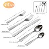 DOMETOUR 45pcs Stainless Steel Silverware Set Flatware Cutlery Set Service for 8, Includes Forks Spoons Steak Knives - 4 of 4