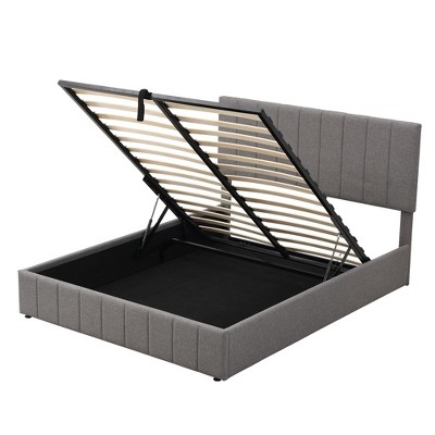 NicBex Queen/Full Size Upholstered Platform Bed with a Hydraulic Storage System for Adults