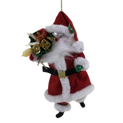 Italian Ornaments 7.0" Traditional Santa & Gift Sack Ornament Christmas Claus  -  Tree Ornaments