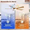 52 Inch High CFM Modern Ceiling Fan with Lights and Remote for Bedroom Living Room Farmhouse Patio Porch Reversible DC Motor Noiseles - 4 of 4