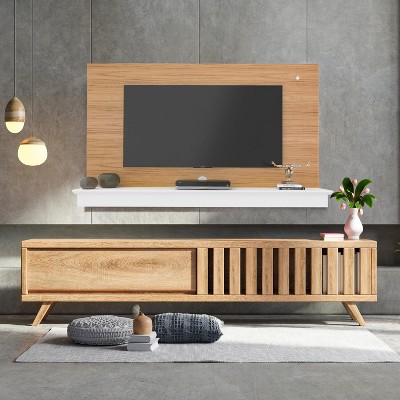Home Imports Emporium Floating Entertainment Center, Tv Wall Panel with LED Strip