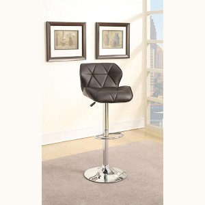 Royal Hampton Barstool with Gaslight In Tufted Leather Dark Brown Set of 2 - 1 of 2