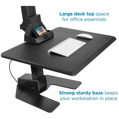 ElectraLift 28" Motorized Standing Desk Converter with Full Motion Monitor Mount