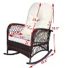 Gulches Outdoor Wicker Rocking Chair  Brown Rattan Chair with Thick Beige Cushions, Steel Frame for Patio Garden Backyard - 2 of 4