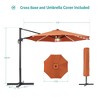 Sonkuki 11FT Round Offset Outdoor Patio Solar LED Cantilever Umbrella Aluminium Pole, 360° Rotation and Canopy Angle Adjustment - 3 of 4