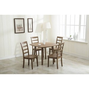 Set of 2 Boulder Dining Side Chairs Barnwood Wire Brush - Boraam: Rubberwood, Farmhouse Style, 300lbs Capacity - 1 of 4