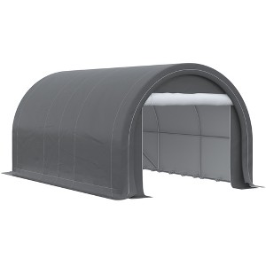Outsunny 10' x 16' Carport / Storage Tent, Anti-UV PE Portable Garage for Car, Truck, Boat, Motorcycle, Bike, Garden Tools, Outdoor Work - 1 of 4
