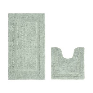 Lux Premium 100% Cotton Tufted Solid Reversible 2 Piece Bath Rug Set – Ultra-Soft, Water-Absorbent, Durable, Machine Washable Bathroom Rug - 1 of 4