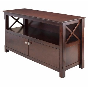 Xola TV Stand for TVs up to 40" Dark Brown - Winsome: Beveled Edges, Chrome-Finish Pulls, Media Shelf - 1 of 4