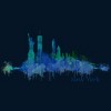 Men's Design By Humans New York City Skyline v05 Cityscape Watercolor By HQPhoto T-Shirt - 2 of 4