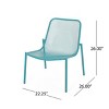 Set of 2 Stackable Modern Outdoor Armless Chairs with Backrest, Metal Patio Accent Seating for Porch, Garden or Balcony – The Pop Home - 4 of 4