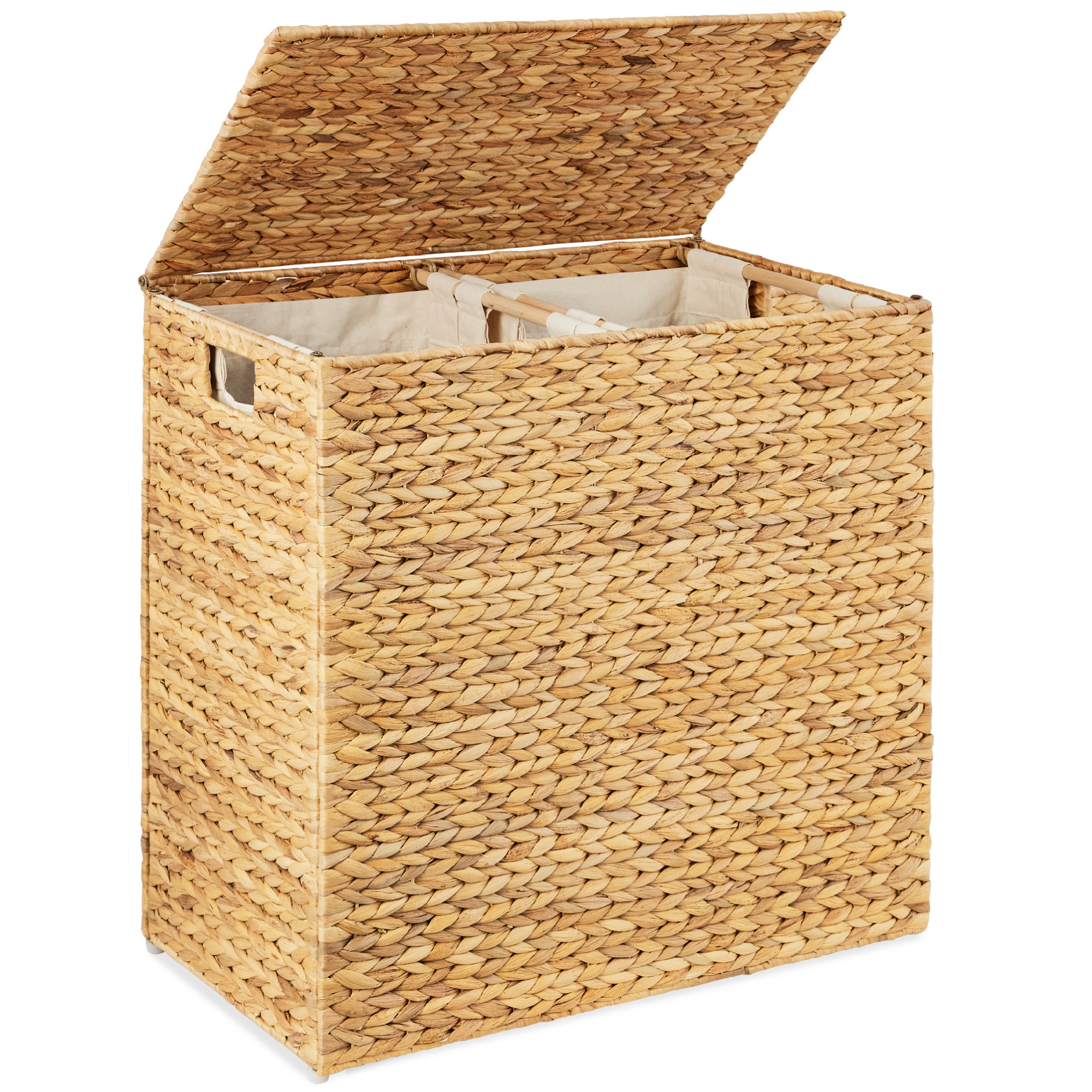 Best Choice Products X-Large Laundry Hamper W/ Lid, Woven Hyacinth Laundry Basket W/ Liner, 53 Gallon (200L) - Natural
