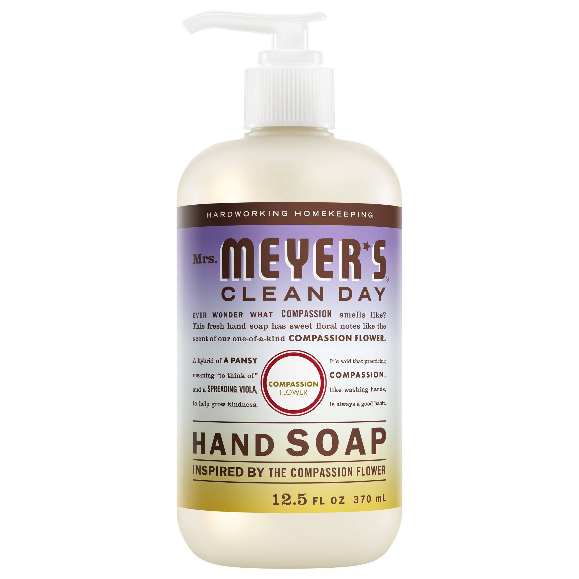 Mrs. Meyer's Clean Day Hand Soap - Compassion Flower - 12.5 fl oz: Liquid Pump, Floral Scent, Paraben-Free