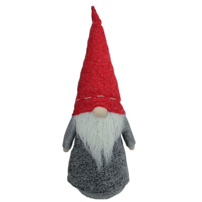 Northlight 11" Red and Gray Plush Christmas Gnome Tabletop Figurine, 1 of 2