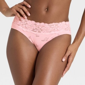 Women's Cotton Bikini Underwear with Lace - Auden™ - 1 of 4