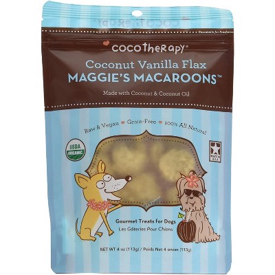 CocoTherapy Maggie's Macaroons Gourmet Treats for Dogs, Coconut Vanilla, 4oz