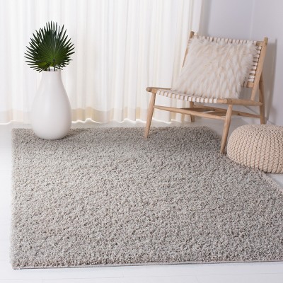 Light Grey 8' x 10' Solid Shag Area Rug