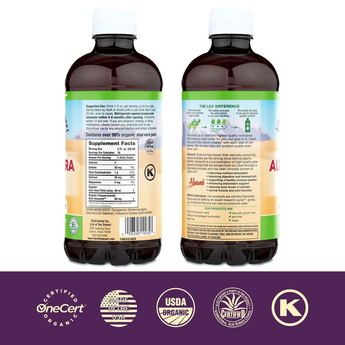 Lily Of The Desert Aloe Vera Gel - Inner Fillet Filtered Aloe Vera Drink For Gut Health, Wellness, Glowing Skin, 32 Fl Oz - thumbnail 2