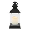 Northlight Candle Lantern with Flameless LED Candle - 9.5" - Black - 3 of 4