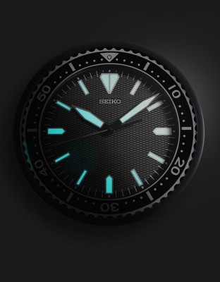 Seiko 12" Black Heritage Design Watch Dial Wall Clock