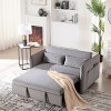 NicBex 3 in 1 Convertible Sofa Bed Loveseat Couch with Pull Out Bed & Side Pockets,Upholstered Velvet Sleeper Sofa for Living Room,Bedroom - 2 of 4