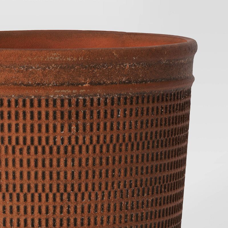  Weathered Texture Ceramic Indoor Outdoor Novelty Planter 1 Planter Pot Brown - Threshold™, 5 of 6