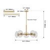 Angel Sar 26" Modern Gold 5-Light Sputnik Chandelier, Clear Glass Shades Mid-Century Pendant Light Fixture for Dining Room, Living Room, Kitchen - 4 of 4