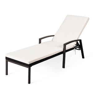 Tangkula Patio Rattan Wicker Chaise Lounge Chair Recliner Sun Lounger Adjustable Backrest - 1 of 3