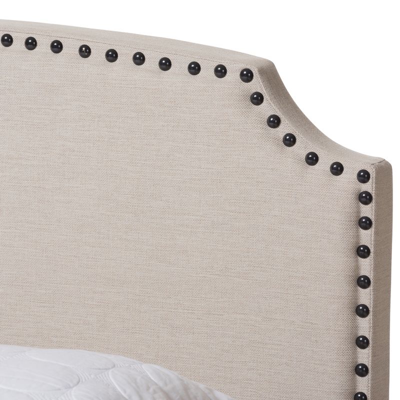 Odette Modern and Contemporary Fabric Upholstered Bed Light Beige - Baxton Studio, 5 of 14