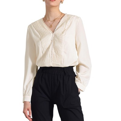 Forage V Neck Women's Long Sleeve Blouse