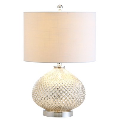 22.5" Glass Ames Table Lamp (Includes LED Light Bulb) Silver - JONATHAN Y