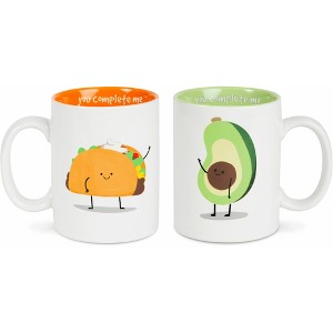 Pavilion Gift Company - Taco and Avocado - 18 oz Mug Set - Drinkware - 1 of 4