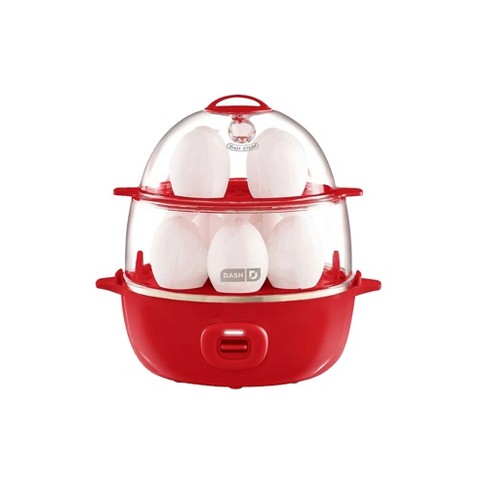 Dash Rapid Egg Cooker with Auto Shut Off Feature for Hard Boiled, Poached  and Scrambled Eggs, 12 Eggs Capacity - Red
