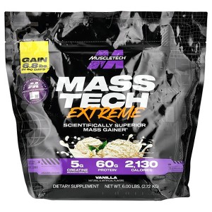 MuscleTech Mass-Tech™ Extreme 2000, Vanilla Milkshake, 6 lbs (2.72 kg) - 1 of 2