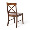 NicBex Set of 2 Mid Century Acacia Wood Armless Dining Chairs with X-Shaped Backrest,Farmhouse Accent Chairs for Dining Room,Kitchen - 3 of 4