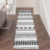 Washable Boho Geometric Rug Non Slip Low Pile Rug Soft Throw Floor Cover Foldable Indoor Carpet for Living Room Bedroom Playroom Nursery - 2 of 4