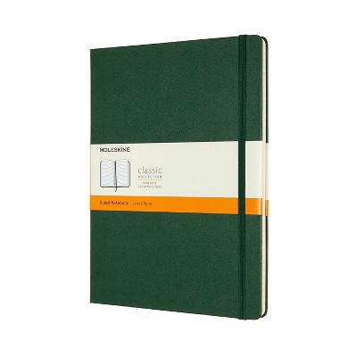 Moleskine Narrow Ruled Notebook 9.75"x7.5" Hard Cover Classic Myrtle Green