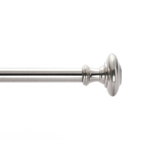 Drapery Single Rod Set Finials Traditional Brushed Nickel - Lumi Home Furnishings - 1 of 4