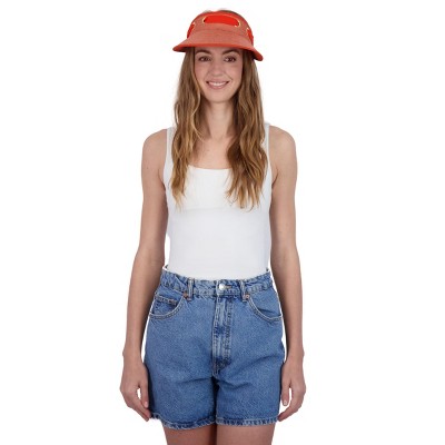 Tahari Women's Straw Visor Hat with Eyelet and Chiffon Ribbon Trim and Back Bow - Visor Hat for Women