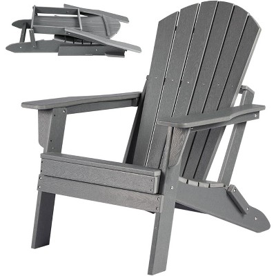 homfan Folding Adirondack Chair, Oversized HDPE Adirondack Chairs with Weather Resistant, Outdoor Fire Pit Chair for Patio, Porch, Deck, Garden