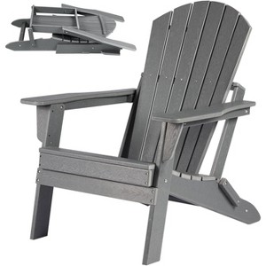 homfan Folding Adirondack Chair, Oversized HDPE Adirondack Chairs with Weather Resistant, Outdoor Fire Pit Chair for Patio, Porch, Deck, Garden - 1 of 4