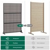 72"H Black 3-Panel Woven Room Divider Decorative Metal Privacy Screen Garden Arbor Freestanding Patio Trellis - 4 of 4
