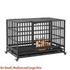 Heavy Duty Metal Dog Crate, 37 ”/42.5 ” /48 ” Dog Cage with Wheels Folding Indoor Dog Crate Perfect for Small Medium and Large Pets - 2 of 4