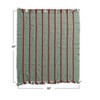 Storied Home Woven Blend Throw with Braided Embroidery, Grid Pattern and Fringe, Green and Red - 2 of 2