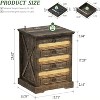 Fredees Rustic Nightstand with Gun Drawer, End Table with Charging Station, LED Bedside Table with Human Sensor Light. - 2 of 4